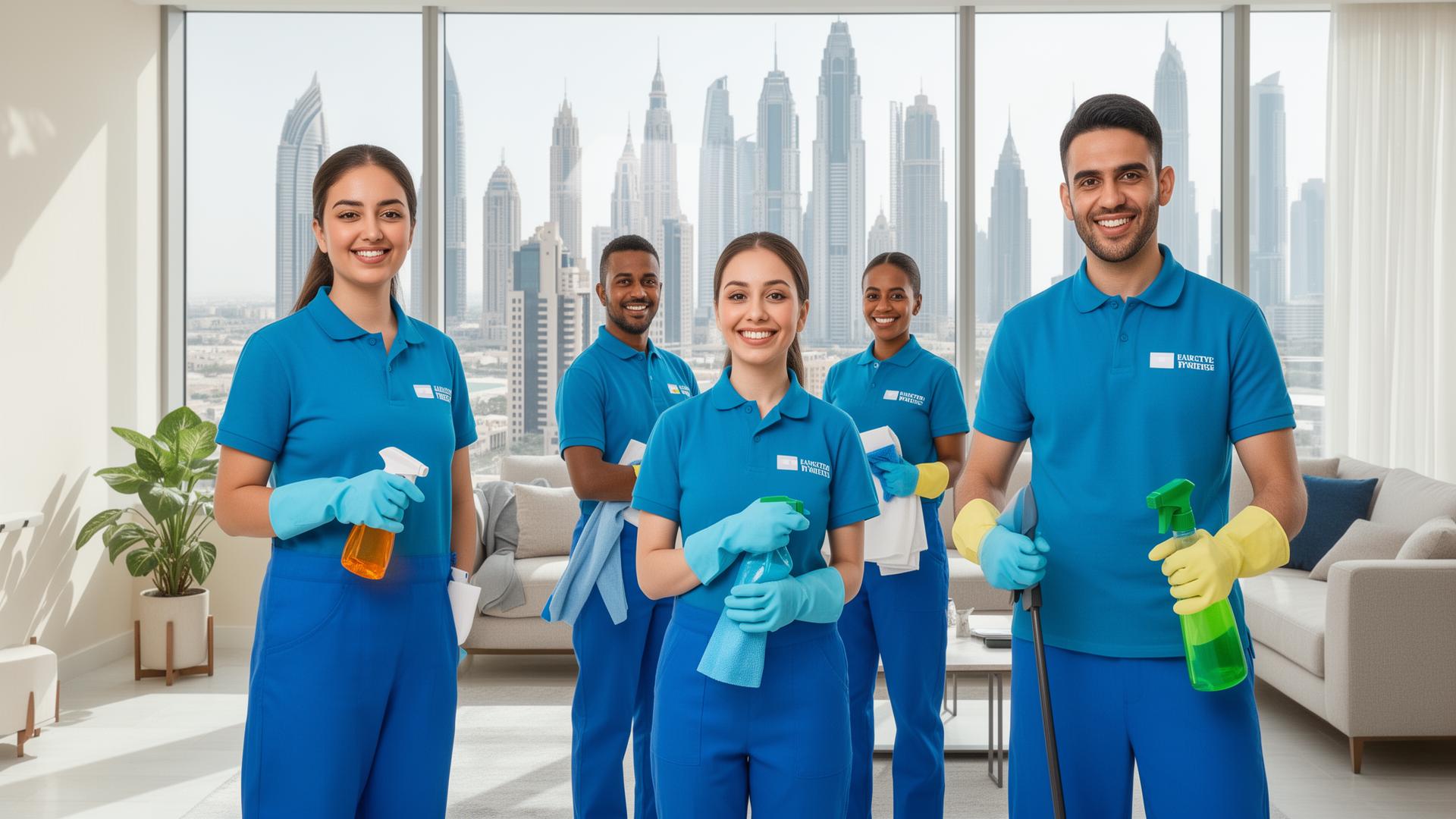 Professional cleaning team in UAE